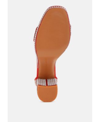 London Rag Womens Mejuri Rhinestones And Pearl Embellished Sandals