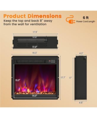 18 Inch 1500W Electric Fireplace Insert with Remote Control