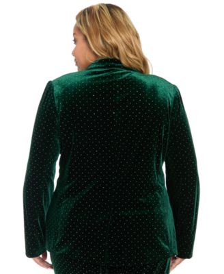 Plus Size Embellished Long-Sleeve Blazer Jacket