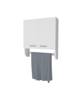 Wall Mounted Medicine Cabinet with Towel Bar Melamine Bathroom Storage Cabinet