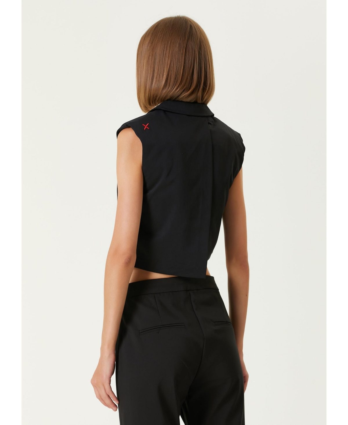 Pcfg Women's Cotton-Blend Cropped Woven Vest