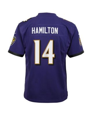 Big Boys and Girls Kyle Hamilton Purple Baltimore Ravens Team Game Jersey