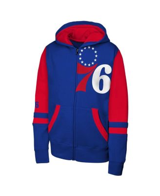 Big Boys and Girls Royal Philadelphia 76ers Straight to the League Full-Zip Hoodie