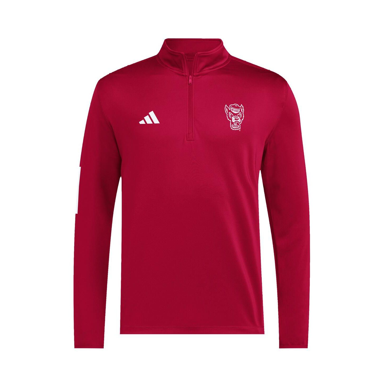 Мужская куртка adidas Red NC State Wolfpack Strategy Half-Zip Golf — фото 2