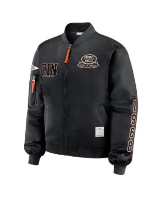 Women's Black Cincinnati Bengals Patch Full-Zip Bomber Jacket