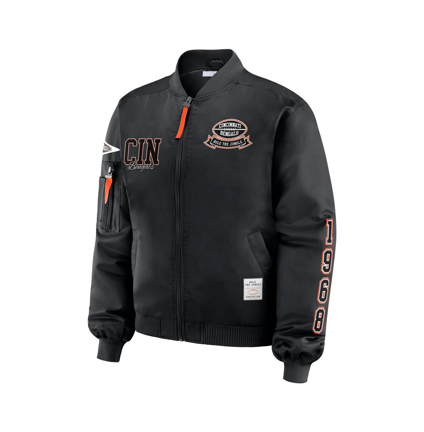 Женская куртка WEAR by Erin Andrews Black Cincinnati Bengals Patch Full-Zip Bomber — фото 2