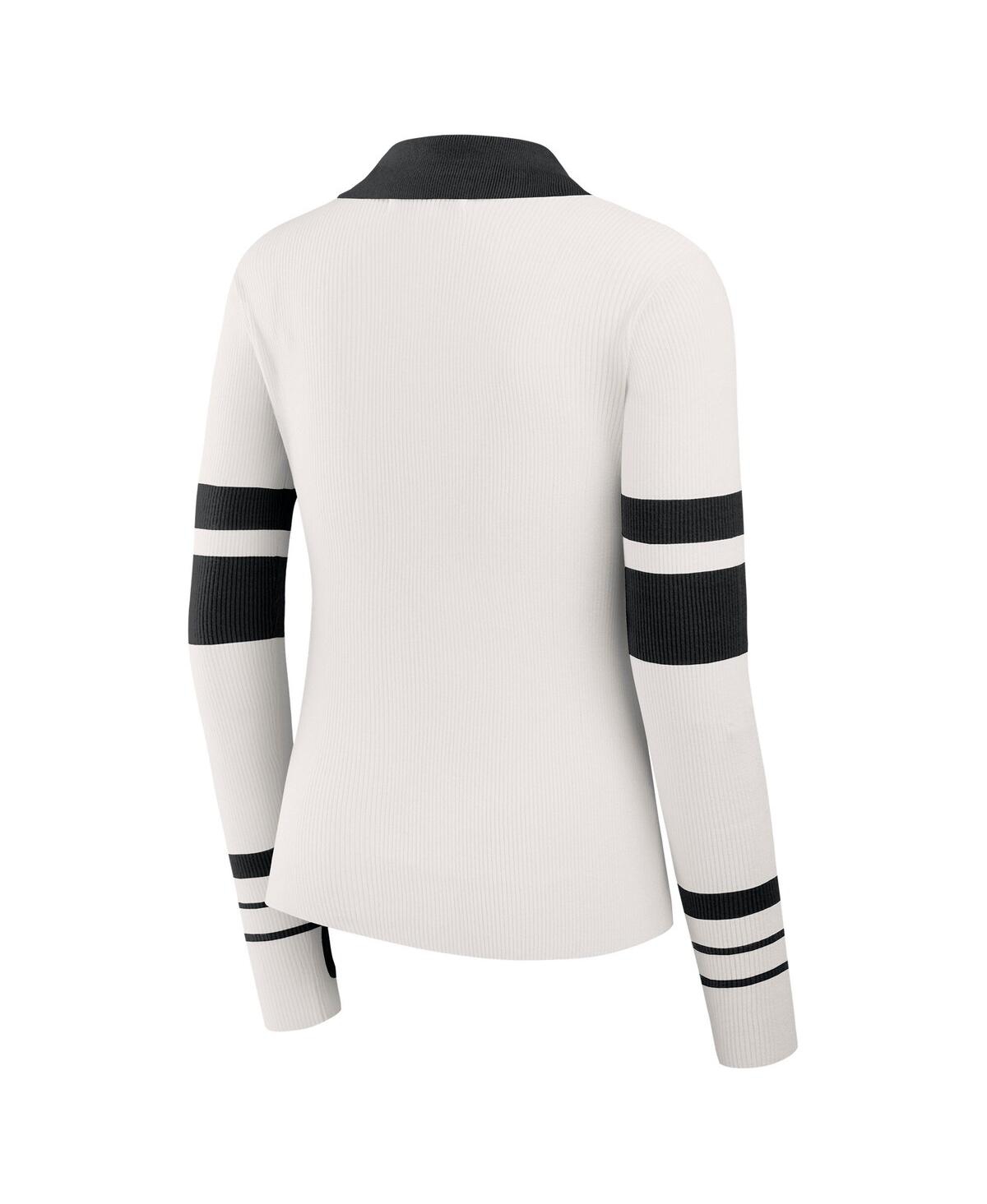 Wear By Erin Andrews Women's White Cincinnati Bengals Ribbed Henley Polo Shirt In White