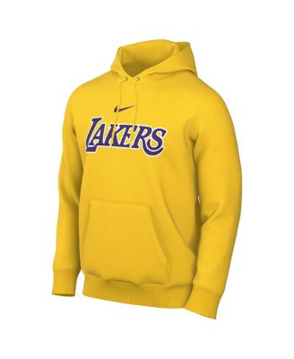 Men's Gold Los Angeles Lakers Sportswear Essential Wordmark Club Hoodie