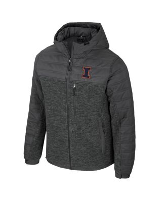 Men's Charcoal Illinois Fighting Illini Nightman Full-Zip Hoodie Puffer Jacket