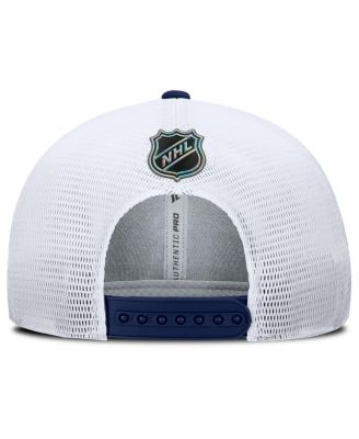 Men's Navy/White Washington Capitals Authentic Pro Rink Lockup Adjustable Trucker Hat