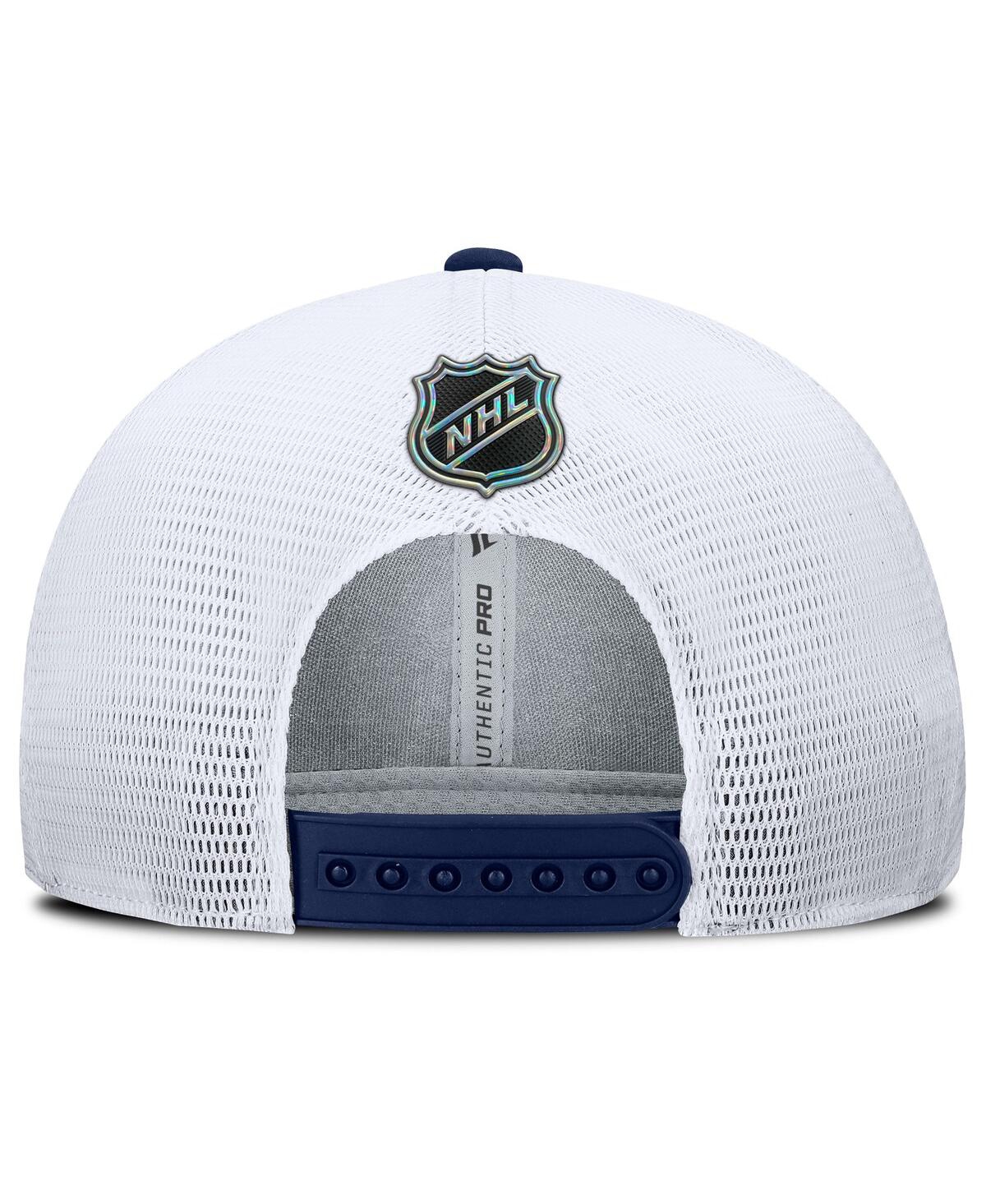 Fanatics Men's Navy/White Washington Capitals Authentic Pro Rink Lockup Adjustable Trucker Hat
