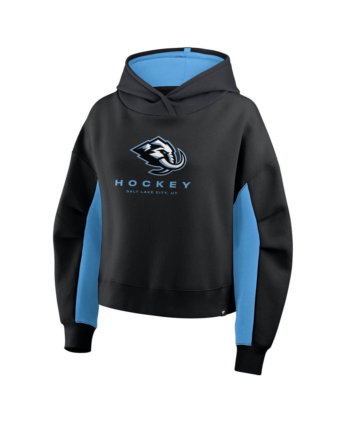 Fanatics Women's Black Utah Mammoth Back Check Boxy Hoodie In Black