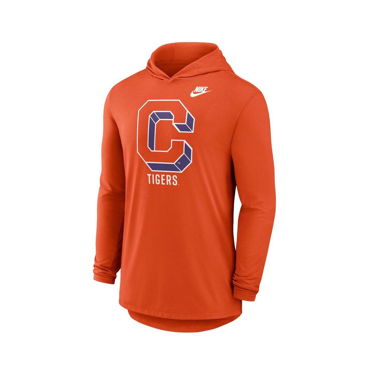 Мужское худи Nike Orange Clemson Tigers Legacy Tri-Blend Dri-FIT Long Sleeve T-Shirt — фото 2