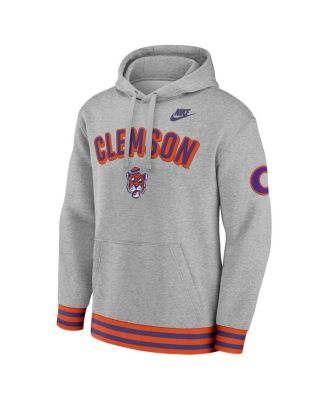 Men's Heather Gray Clemson Tigers Legacy Retro Pullover Hoodie