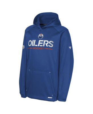 Big Boys and Girls Navy Edmonton Oilers Authentic Pro Rink Raglan Hoodie