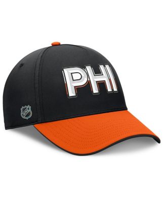 Men's Black/Orange Philadelphia Flyers Authentic Pro Rink Team Code Flex Hat