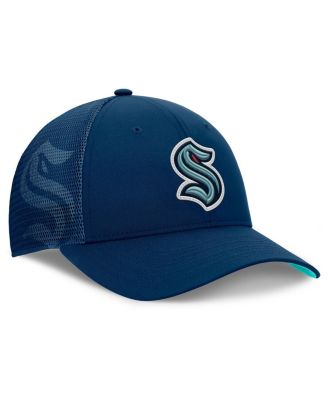 Men's Deep Sea Blue Seattle Kraken Authentic Pro Home Ice Trucker Adjustable Hat