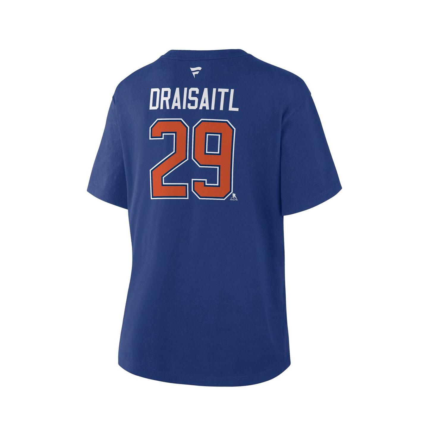 Женская футболка Fanatics Leon Draisaitl Royal Edmonton Oilers Authentic Stack Name & Number — фото 3