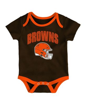 Baby Boys and Girls 3-Piece Cleveland Browns All Day Play Bodysuit Set