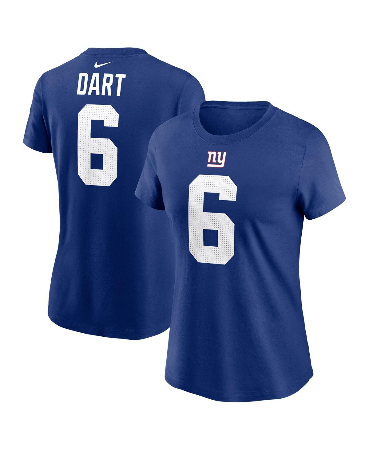 Nike Women's Jaxson Dart Royal New York Giants Name Number T-shirt In Blue