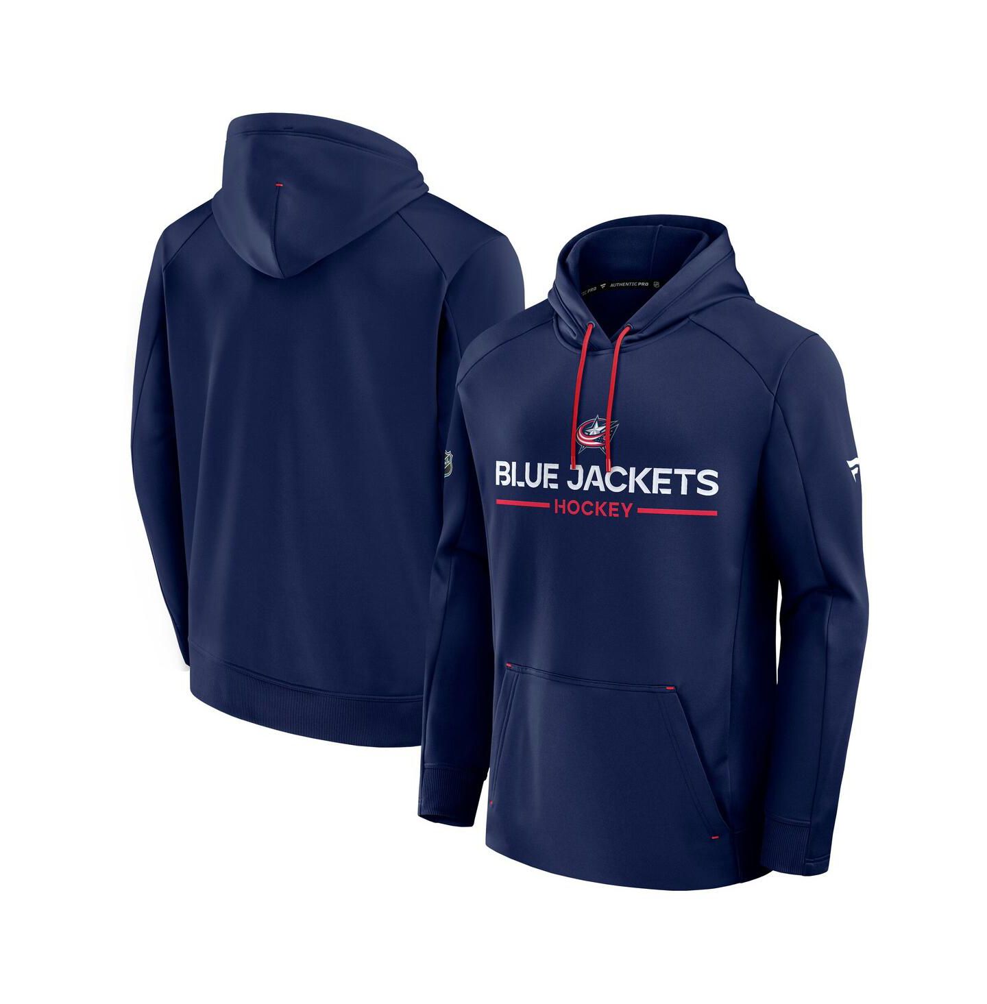 Мужские худи Fanatics Navy Columbus Blue Jackets Authentic Pro Rink — фото 1