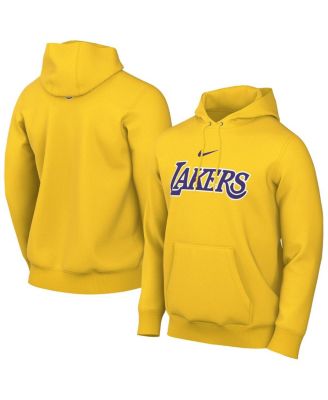 Nike - Men's Gold Los Angeles Lakers Sportswear Essential Wordmark Club Hoodie