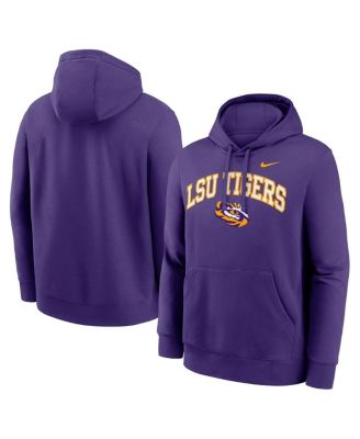 Nike - Men's Purple LSU Tigers Club Fleece Arch Pullover Hoodie