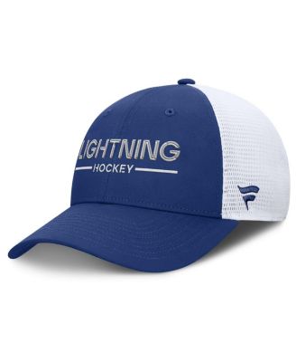 Fanatics - Men's Blue/White Tampa Bay Lightning Authentic Pro Rink Lockup Adjustable Trucker Hat
