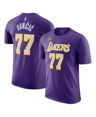 Jordan - Men's and Women's Luka Doncic Purple Los Angeles Lakers Name Number T-Shirt
