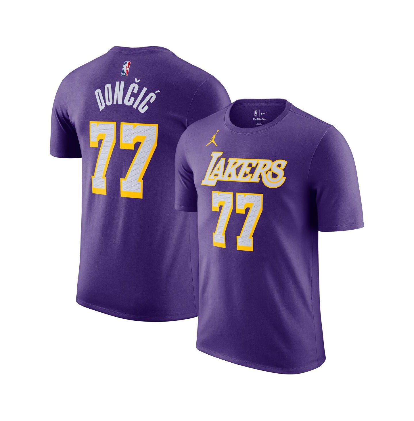 Футболка Jordan Luka Doncic Purple Los Angeles Lakers Name & Number — фото 1