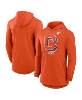 Nike - Men's Orange Clemson Tigers Legacy Tri-Blend Dri-FIT Long Sleeve Hoodie T-Shirt