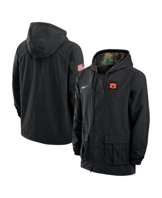 Nike - Men's Black Auburn Tigers 2025 NCAA Military Appreciation Full-Snap Jacket