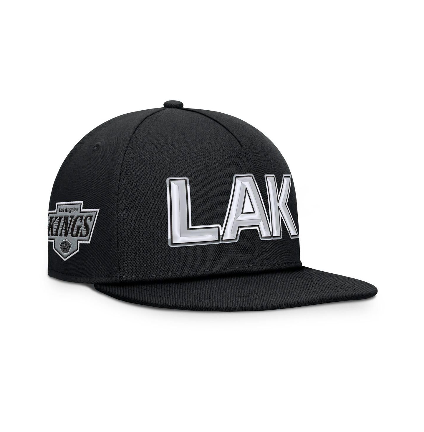 Мужская кепка Fanatics Black Los Angeles Kings Authentic Pro Rink Team Code Snapback Hat — фото 1