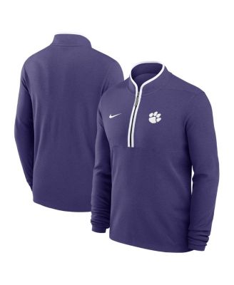 Nike - Men's Purple Clemson Tigers Courtside Victory Dri-FIT Half-Zip Pullover Sweatshirt