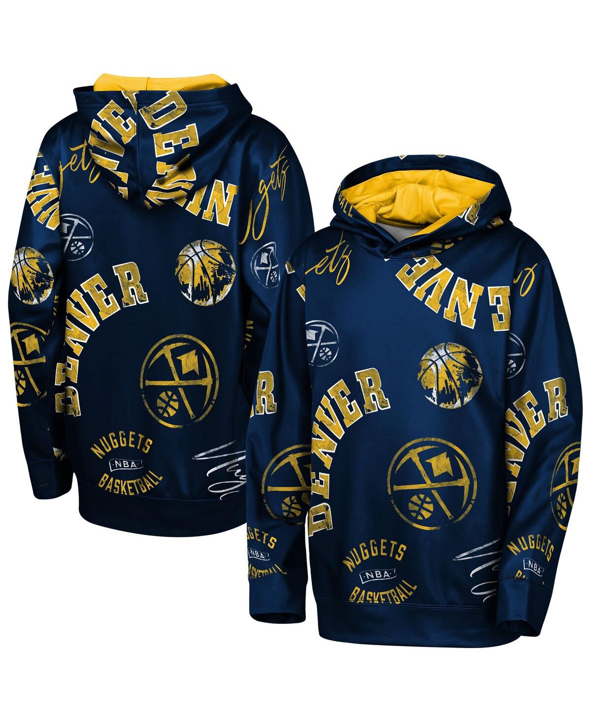 Outerstuff Big Boys and Girls Navy Denver Nuggets Moving Violation Hoodie