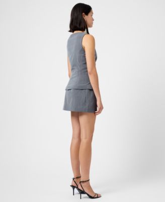 Women's Pinstripe Boat Neck Vest Top