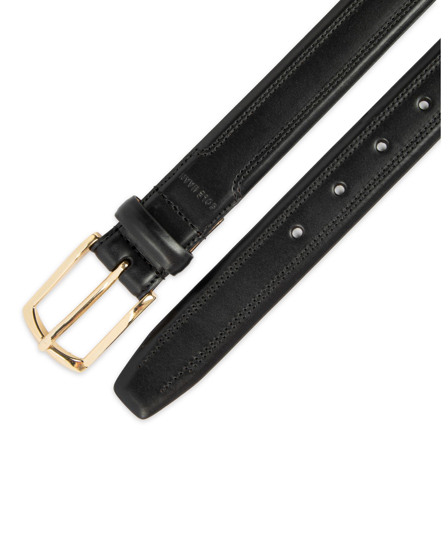 Мужской ремень Cole Haan 30MM Double Stitched Leather Dress Belt, цвет: Чёрный — фото 4