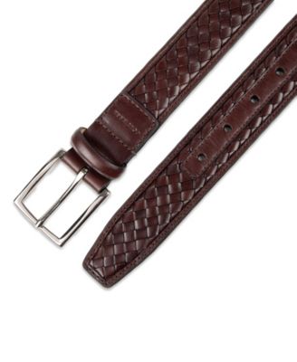 Men's Woven Inlay Leather Dress Belt