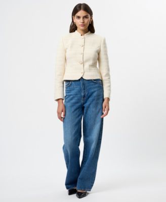 Women's Structured Tweed Long-Sleeve Jacket