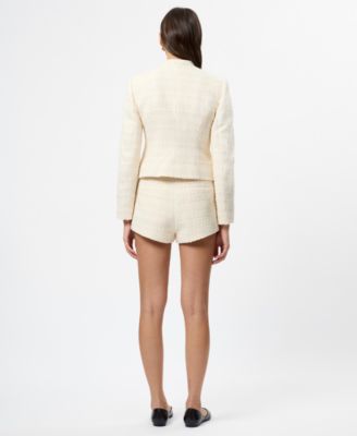 Women's Structured Curved Side Zipper Shorts