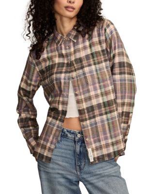 Women's Clyde Plaid Boyfriend Button-Down Shirt