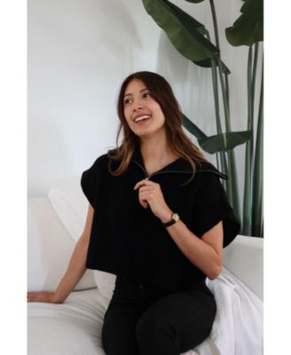 Women's Classic Easy Read Black Watch with Black Leather Strap