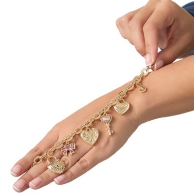 Heart & Key Charm Bracelet