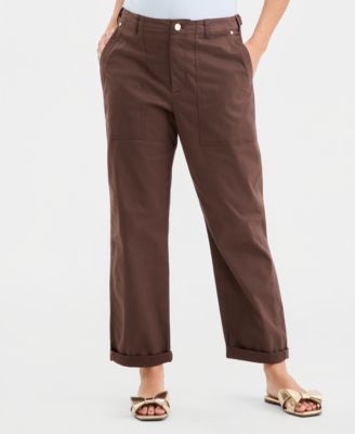 Women's Straight Leg Patch-Pocket Pants, Macy's Exclusive