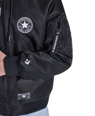 Men's Hooded Bib Varsity Bomber Jacket