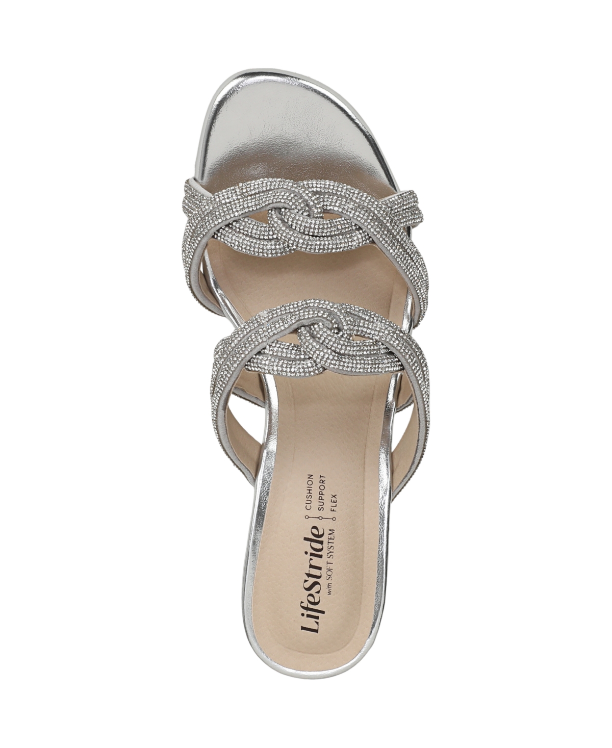 Lifestride Night Out Crystal Embellished Slide Sandal In Silver