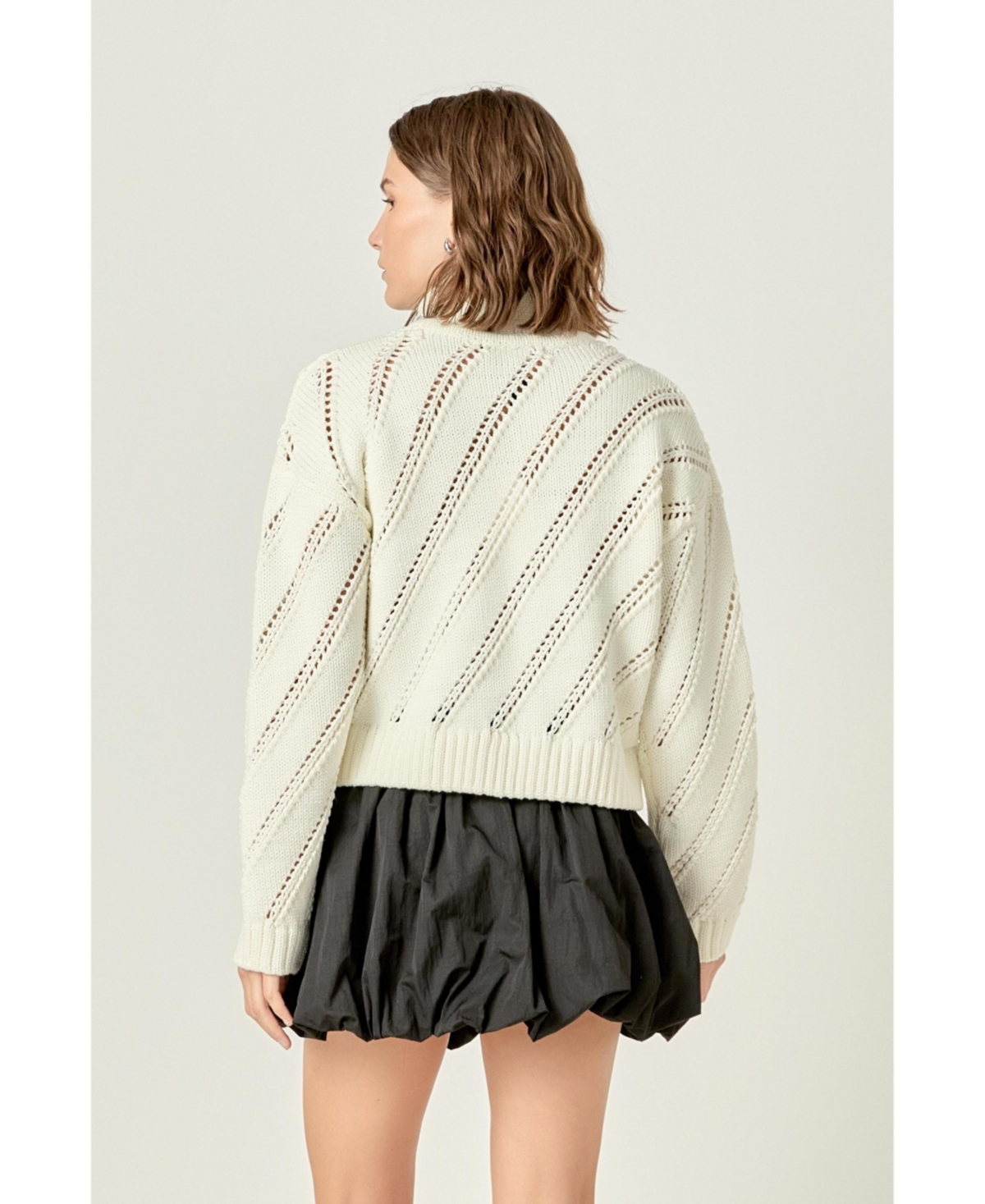 English Factory Women's Collar Zip Up Knit