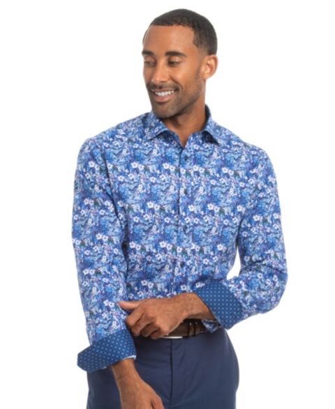 Мужская рубашка Nick Graham Hillside Floral Modern-Fit, цвет: Тёмно-синий
