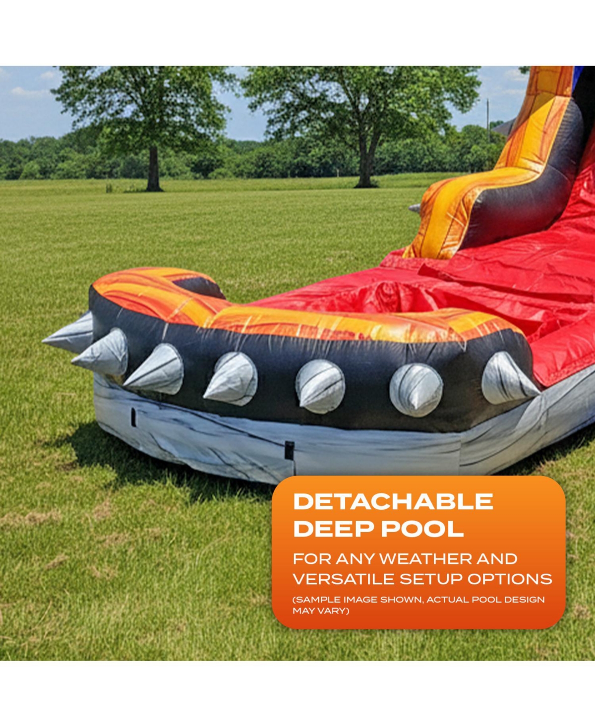JumpOrange Rocker Commercial Grade Bounce House Water Slide with Detachable Pool for Kids and Adults (with Blower), Wet Dry, Basketball Hoop, Outdoor