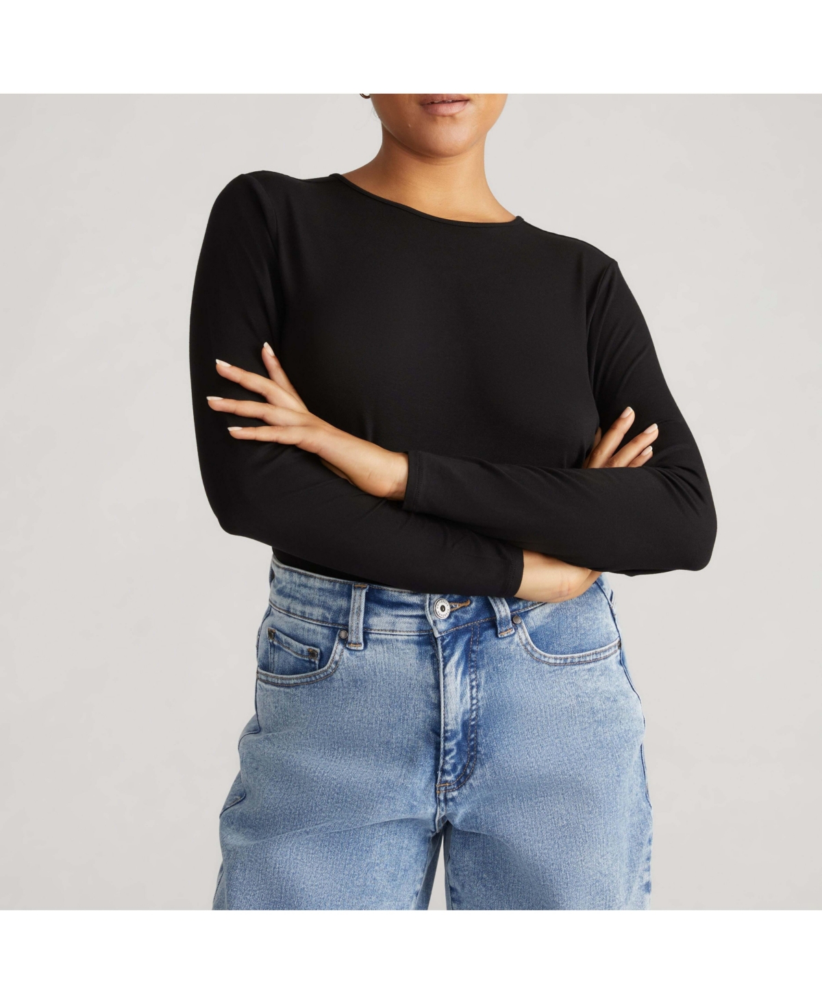 Universal Standard Plus Joan Liquid Jersey Long Sleeve Top